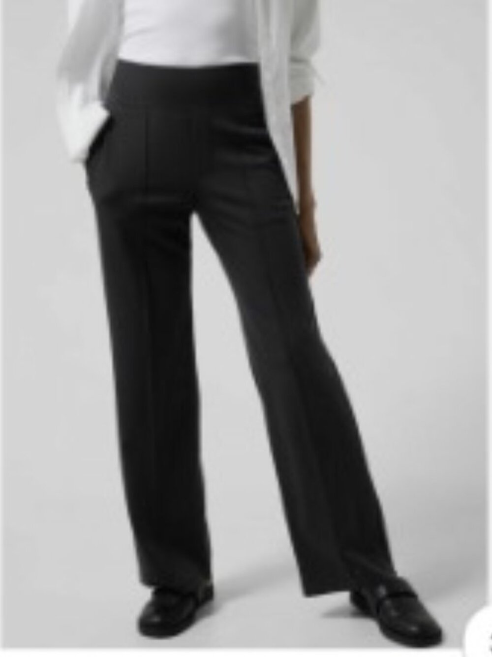 Athleta Eastbound Wide Leg Black Travel Work Ponte #988040  Pant Size 6